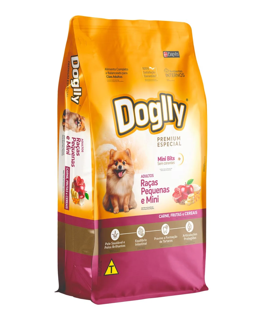 Doglly Premium Especial – Cães Adultos Raças Pequenas e Mini Carnes, Frutas e Cereais (Mini Bits)