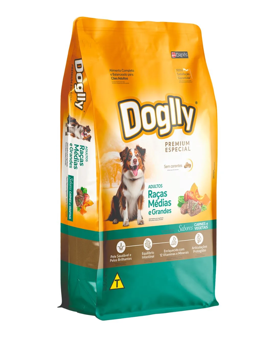 Doglly Premium Especial – Cães Adultos Raças Médias e Grandes Carnes e Vegetais